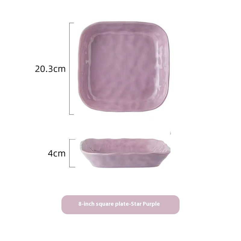 Ceramic Bowl Suit Household Minimalist Cream Wind Tableware Set Plate Cutlery