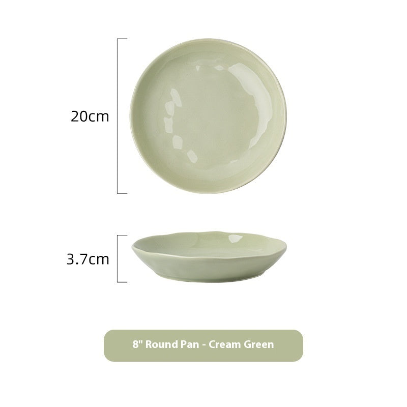 Ceramic Bowl Suit Household Minimalist Cream Wind Tableware Set Plate Cutlery