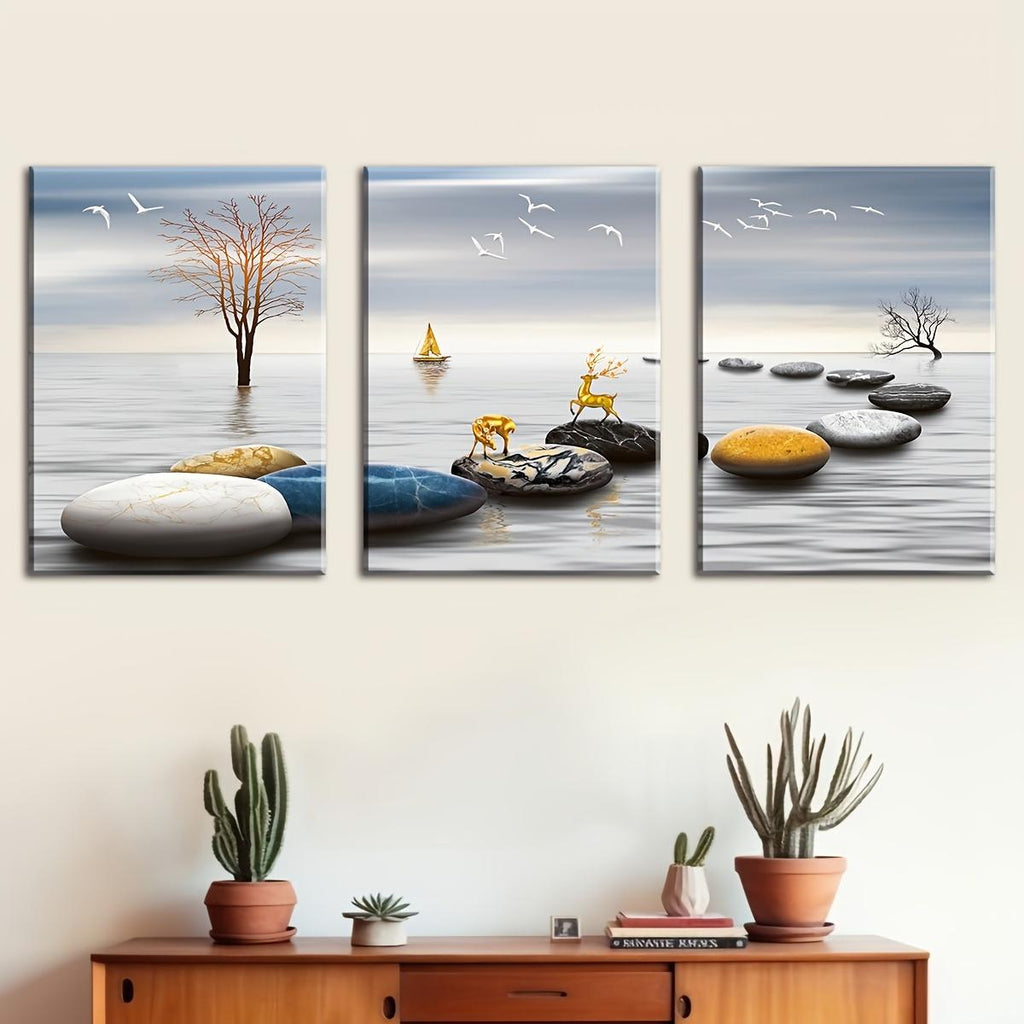 Triple Decorative Painting Canvas Frameless Painting