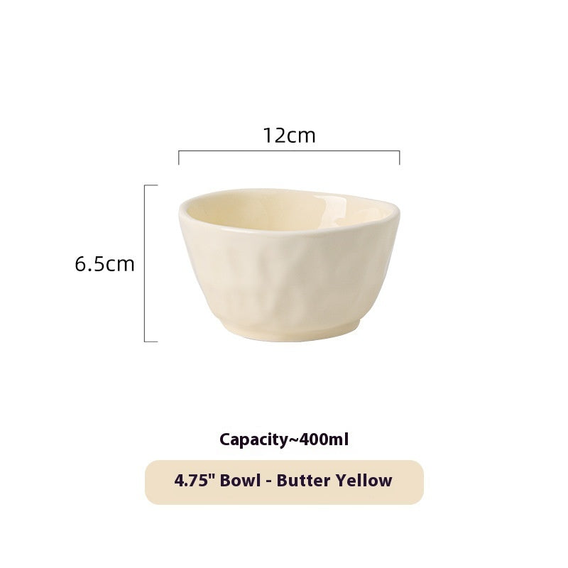 Ceramic Bowl Suit Household Minimalist Cream Wind Tableware Set Plate Cutlery