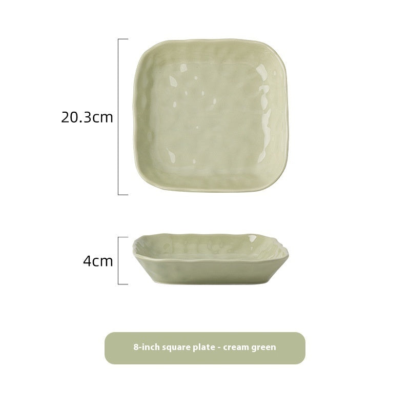 Ceramic Bowl Suit Household Minimalist Cream Wind Tableware Set Plate Cutlery