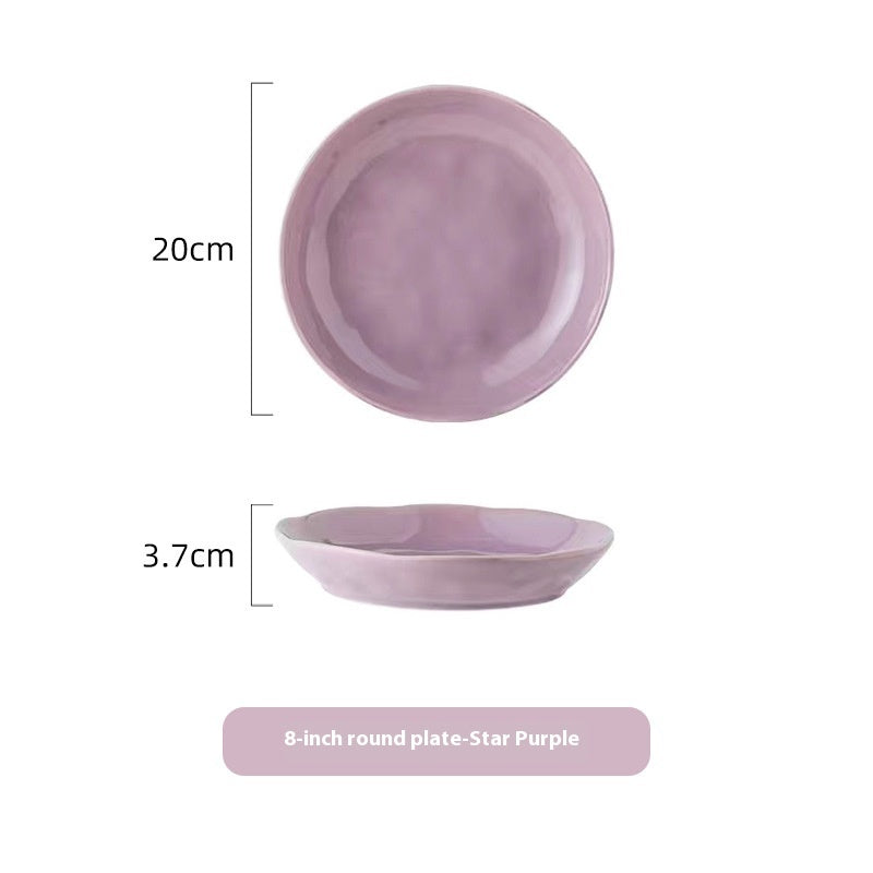 Ceramic Bowl Suit Household Minimalist Cream Wind Tableware Set Plate Cutlery