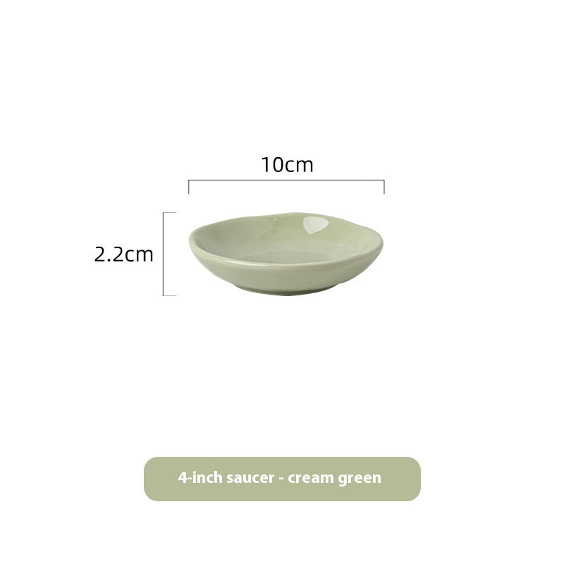 Ceramic Bowl Suit Household Minimalist Cream Wind Tableware Set Plate Cutlery